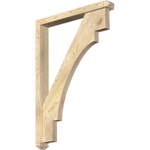Ekena Millwork Merced Arts and Crafts Rough Sawn Bracket w/ Offset Brace, Douglas Fir, 4"W x 30"D x 42"H BKT0402X30X42MRC03RDF - main